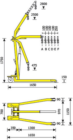 Hydraulic Floor Crane Diagram