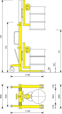 Hydraulic Drum Lifter & Tilter Diagram